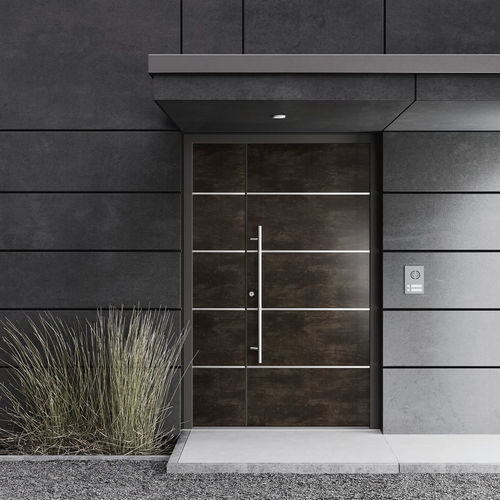 Porte d'entrée - 21 - Finstral - en aluminium / en résine / battante