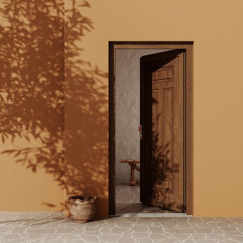Porte d'entrée - 89 - Finstral - en bois / en PVC / battante
