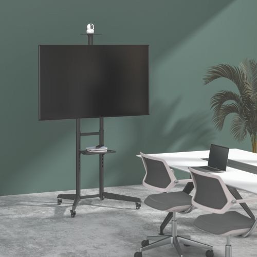 Support TV sur pied contemporain - T1040 - LUMI LEGEND CORP. - à roulettes / en acier / professionnel