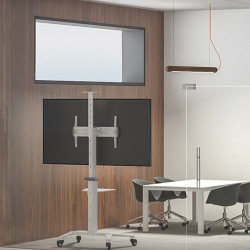 Support TV sur pied contemporain - TT12 - LUMI LEGEND CORP. - avec roulettes / en aluminium / professionnel