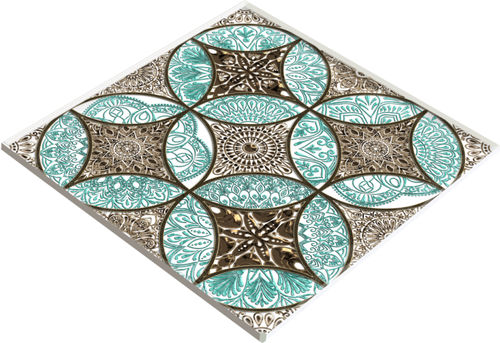 Panneau décoratif de revêtement - ORIENTAL 2 BLU AND BRAUN - Crystalexe - mural / pour agencement intérieur / pour sol