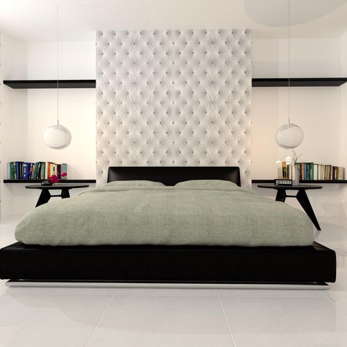 Panneau décoratif de revêtement - CAPITONNE WHITE - Crystalexe - mural / pour agencement intérieur / pour porte