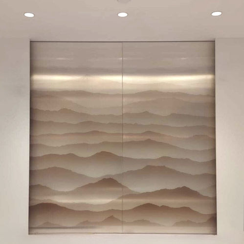 Panneau en verre de sécurité - R24082BYD3M2 - Rahmen (Asia) Limited - feuilleté / texturé / pour agencement intérieur