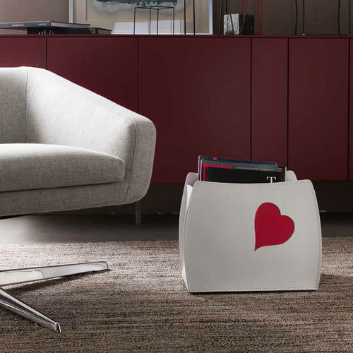 Porte-revues contemporain - BEATRICE - Limac Design® - résidentiel / en cuir / blanc