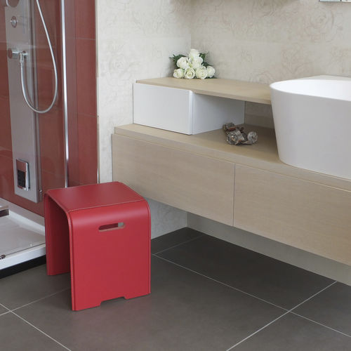 Tabouret design - SGABY - Limac Design® - en cuir / en contreplaqué moulé / fait main