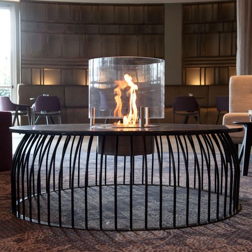 Table basse contemporaine - ECOSMART FIRE AB3 - Cheminée sur mesure - France - en métal / avec piètement en métal / ronde