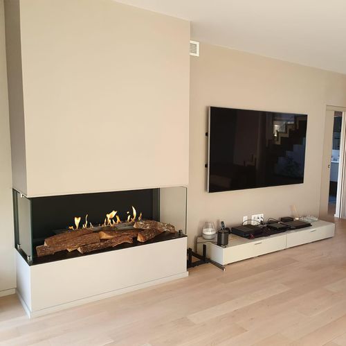 Cheminée au bioéthanol - MB1200RW - Cheminée sur mesure - France - à encastrer / à foyer ouvert / contemporaine
