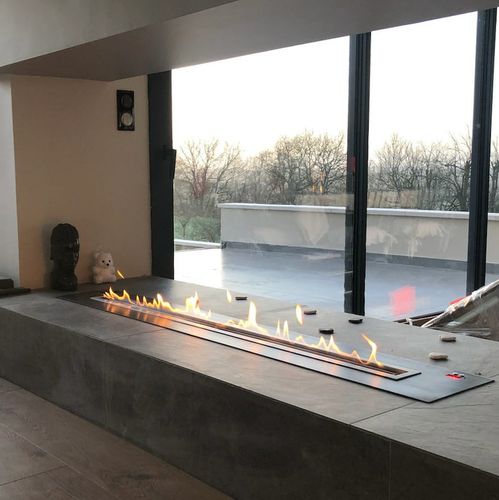 Cheminée au bioéthanol - IB150 - Cheminée sur mesure - France - à encastrer / à foyer ouvert / contemporaine