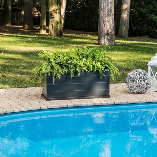 Jardinière en aluminium - ANTHRACITE - Regart - rectangulaire / sur mesure / contemporaine