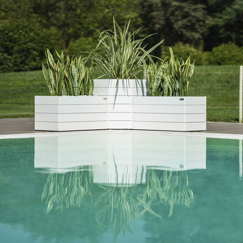 Jardinière en aluminium - ICE WHITE - Regart - rectangulaire / carrée / sur mesure