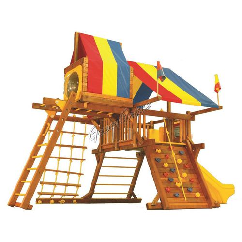 Structure de jeu pour aire de jeux - RAINBOW SUNSHINE CASTLE PACK IV - GOLDEN GAMES SRL - en bois / modulaire