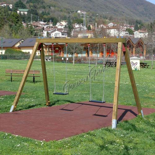 Balançoire en bois - ALTALENA DOPPIA IN LEGNO - GOLDEN GAMES SRL - pour parc de jeux / double