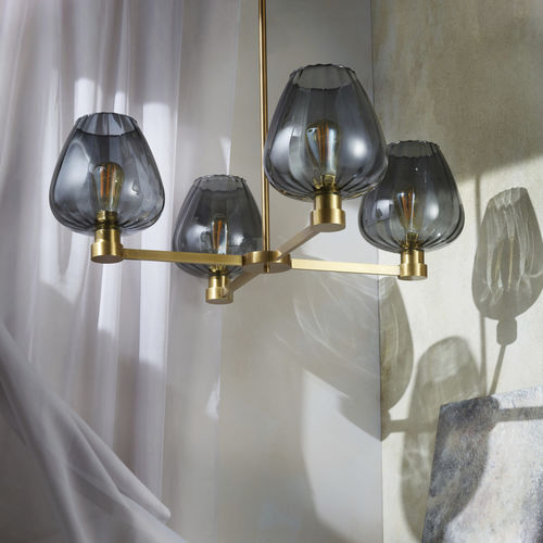Lustre classique - GISELLE - Heathfield and Comapny - en verre / en laiton / à LED