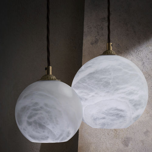 Suspension - RHEA - Heathfield and Comapny - en laiton / en albâtre / contemporaine