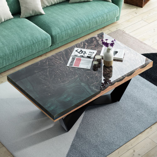 Table basse design scandinave - TERRA - Ambivalent Design - en bois massif / en contreplaqué / avec piètement en métal