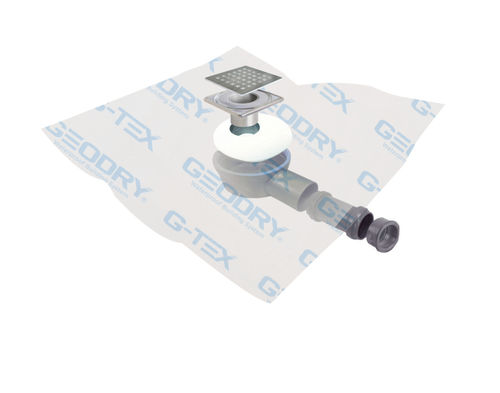 Siphon de sol en acier inox - AQUA-GO SQUARE - GEODRY - pour douche / avec grille / avec canal latéral