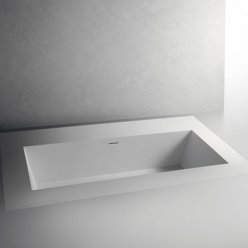 Baignoire pour habitat - CUBO 2100 FLOOR-LEVEL BATH - BRERA - en composite / contemporaine / blanche