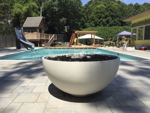 Brasero de jardin au bioéthanol - HEMI - solus - en béton