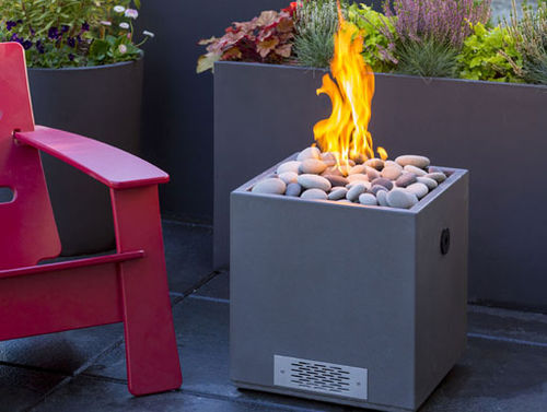Brasero de jardin à bioéthanol - FIRECUBE 16 - solus - en béton fibré