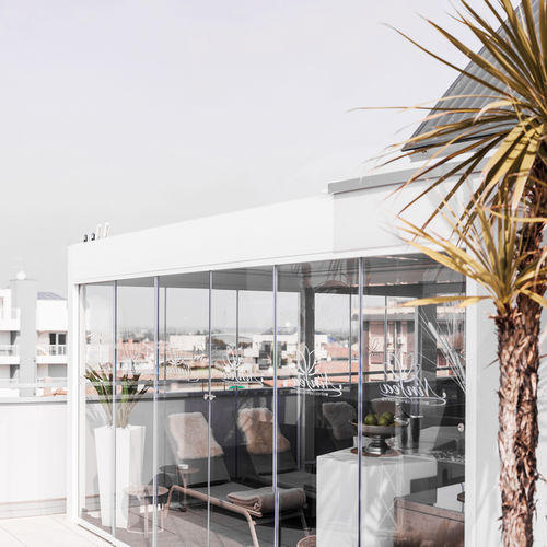 Pergola autoportée - FLOW - MORE SPACE - adossée / en aluminium / en acier