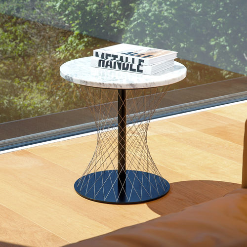 Table d'appoint contemporaine - NETWORK - favius - en maille métallique / en marbre / avec piètement en acier thermolaqué