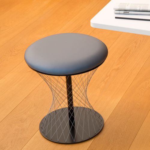 Tabouret contemporain - NETWORK - favius - en cuir / avec piètement en acier à revêtement par poudre / piètement central