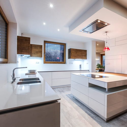 Plan de travail en pierre reconstituée - ESSENTIAL CRYSTAL POLAR WHITE - Technistone a.s. - de cuisine / blanc / poli