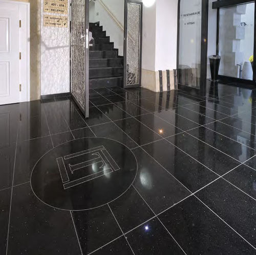 Carrelage de sol - STARLIGHT BLACK - Technistone a.s. - en pierre reconstituée / poli / d'intérieur