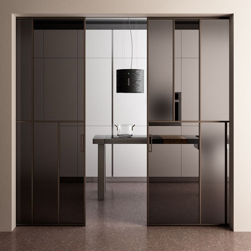 Porte d'intérieur - CÉLINE - ALBED - en aluminium / en aluminium anodisé / coulissante