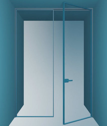 Porte d'intérieur - PRIMA - ALBED - en aluminium anodisé / avec verre de sécurité / battante