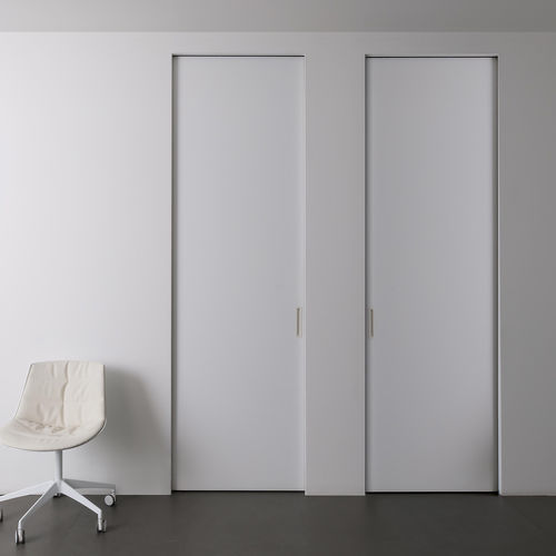 Porte d'intérieur - QUADRA - ALBED - en bois / en cuir / avec verre de sécurité