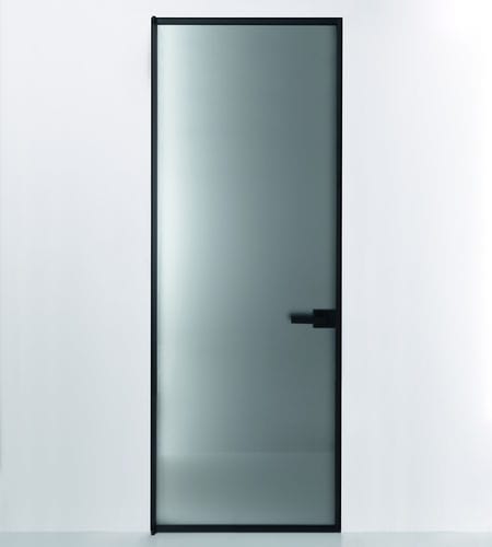 Porte affleurante - PRIMA  - ALBED - d'intérieur / en aluminium / avec verre de sécurité