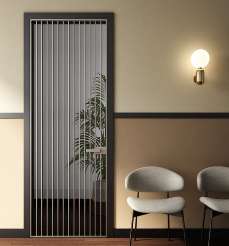 Porte d'intérieur - RI-TRAIT 8B - ALBED - avec verre de sécurité / aluminium / en aluminium anodisé