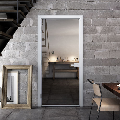 Porte d'intérieur - QUIES  - ALBED - en aluminium / en verre / télescopique