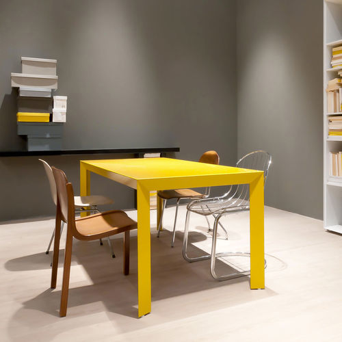Table contemporaine - NILE - ALBED - en aluminium / en verre laqué / avec piètement en aluminium laqué