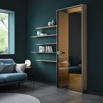 Porte d'intérieur - ENTRE-DEUX - ALBED - en bois / en métal / en marbre