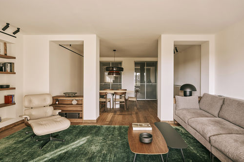 Porte d'intérieur - QUADRA - ALBED - en aluminium / en verre / coulissante