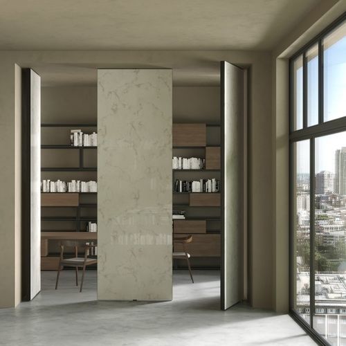 Porte d'intérieur - SUIT - ALBED - en bois / en aluminium / en verre