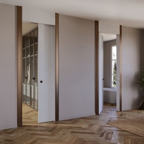 Porte d'intérieur - MORBIDA - ALBED - en aluminium / avec verre de sécurité / battante