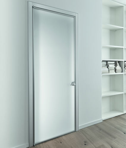 Porte d'intérieur - PRIMA - ALBED - en aluminium / en verre / battante