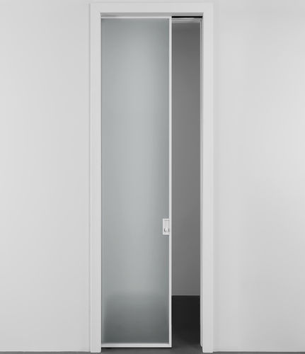 Porte d'intérieur - PRIMA - ALBED - en aluminium / avec verre de sécurité / à galandage