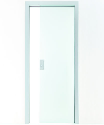 Porte d'intérieur - DOT - ALBED - en aluminium / avec verre de sécurité / à galandage