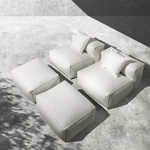 Pouf contemporain - Mediterraneo - GART - en tissu / rectangulaire / modulable