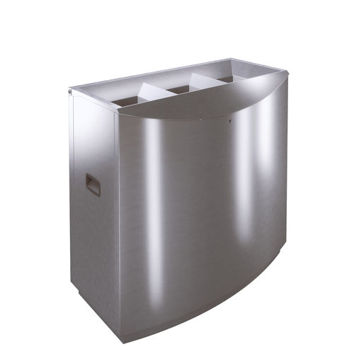 Poubelle de tri sélectif - FFW3 - AUWEKO GmbH - en acier inoxydable / en inox brossé / antifeu
