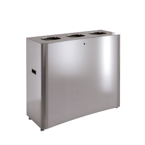 Poubelle de tri sélectif - Elegance 3 - AUWEKO GmbH - en acier inoxydable / en inox brossé / sans couvercle