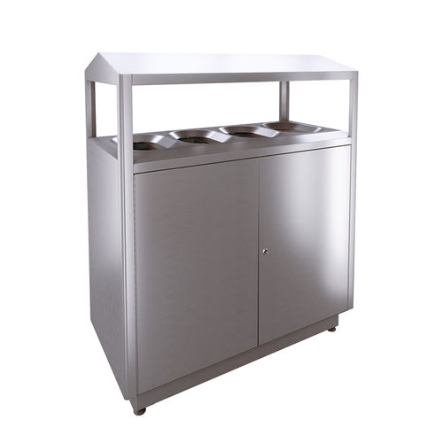 Poubelle publique - S400D - AUWEKO GmbH - de tri sélectif / en acier inoxydable / en acier inoxydable brossé