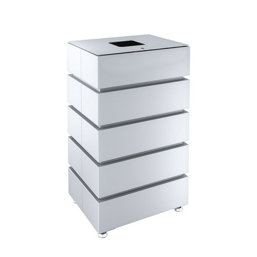 Poubelle en acier galvanisé - Quadro-Terra - AUWEKO GmbH - en acier inoxydable / en acier inoxydable brossé / d'extérieur