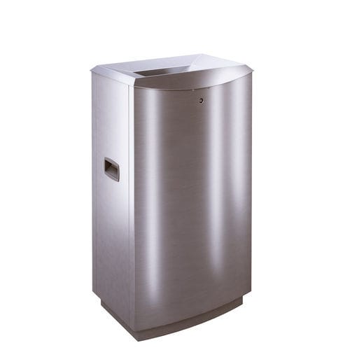 Poubelle en acier inoxydable - FF1 - AUWEKO GmbH - en acier inoxydable brossé / d'extérieur / pour espace public