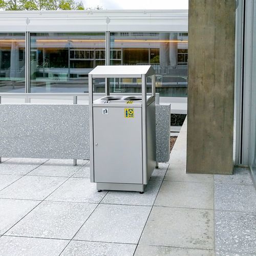 Poubelle publique - S200D - AUWEKO GmbH - de tri sélectif / en acier inoxydable / en acier inoxydable brossé