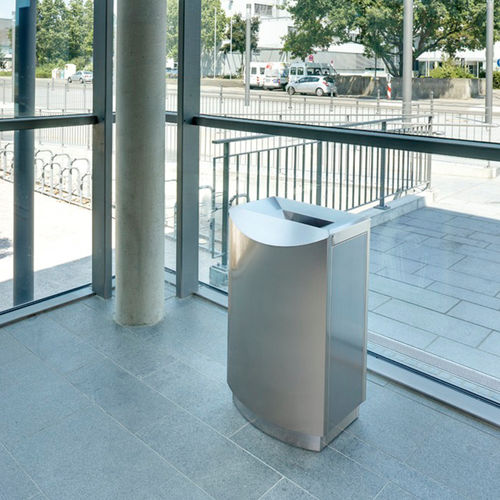 Poubelle en acier inoxydable - FFW1 - AUWEKO GmbH - en acier inoxydable brossé / d'extérieur / pour espace public